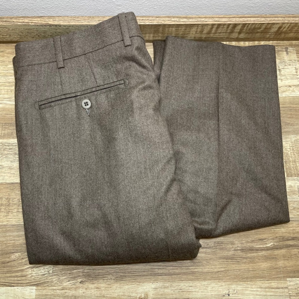 Zanella Todd Vitale Barberis Canónico Brown Wool Dress Pants Made Italy Mens 34